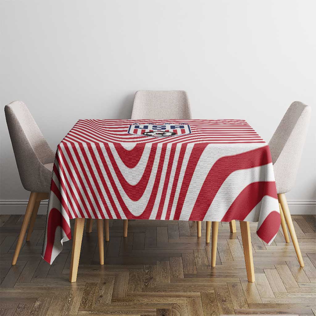 Soccer 2026 USA Tablecloth Wave Flag Stylized