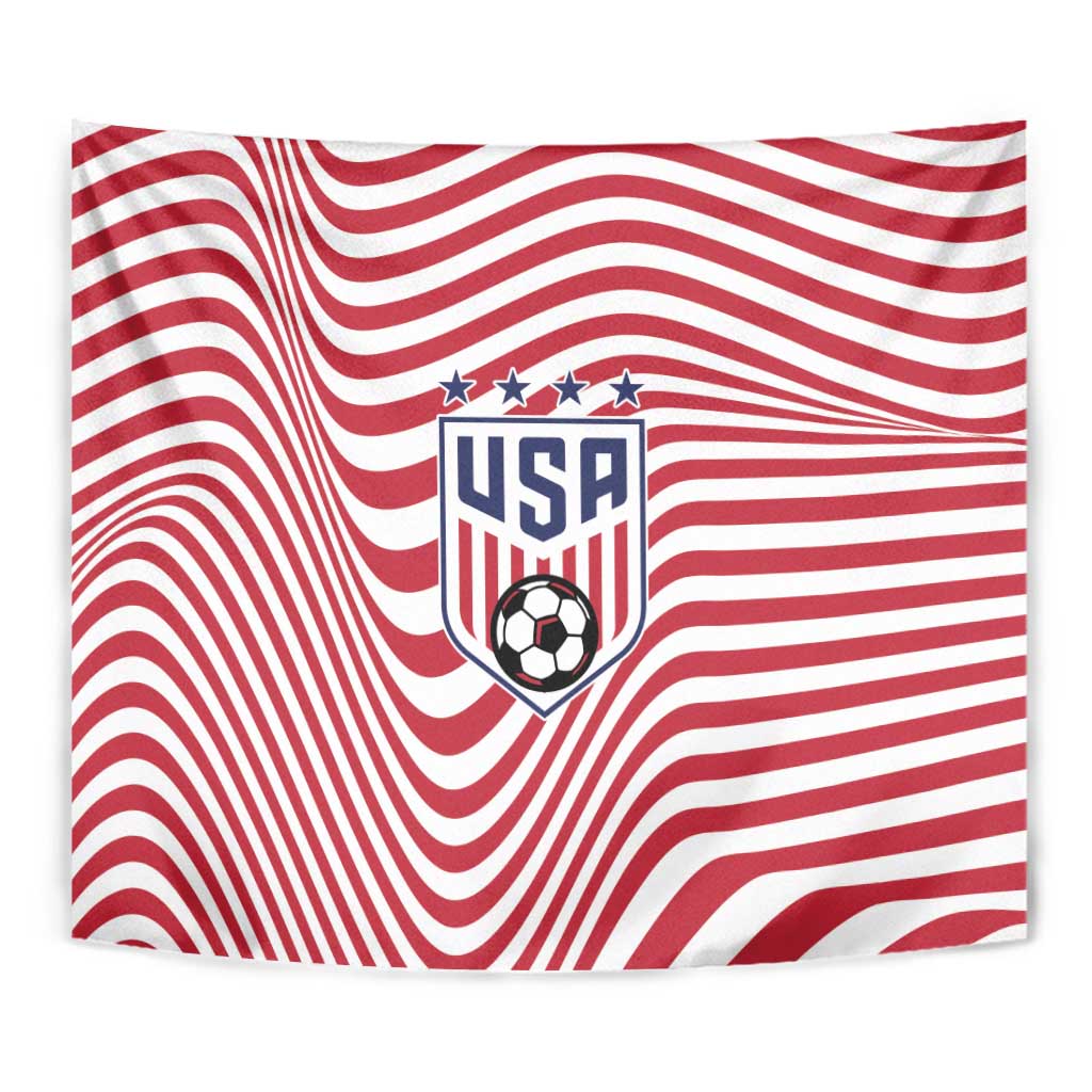 Soccer 2026 USA Tapestry Wave Flag Stylized