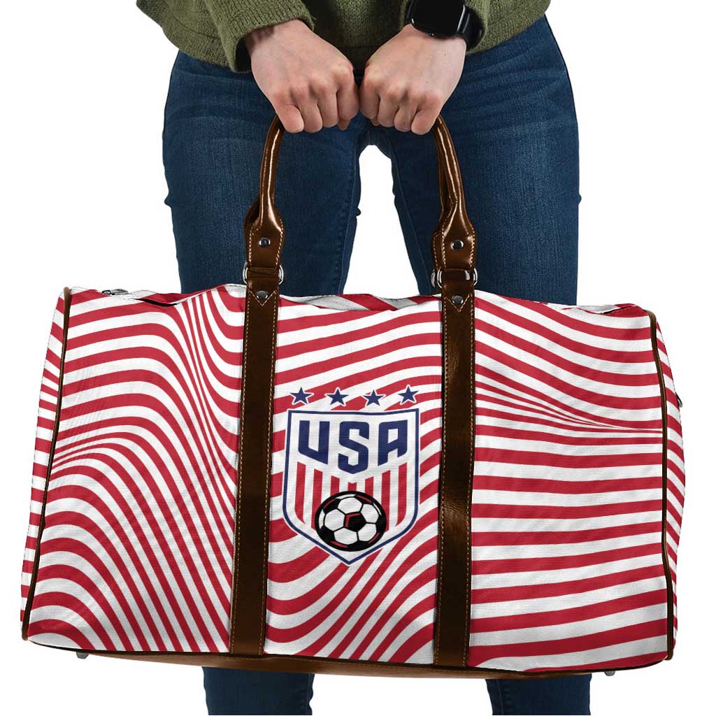 Soccer 2026 USA Travel Bag Wave Flag Stylized
