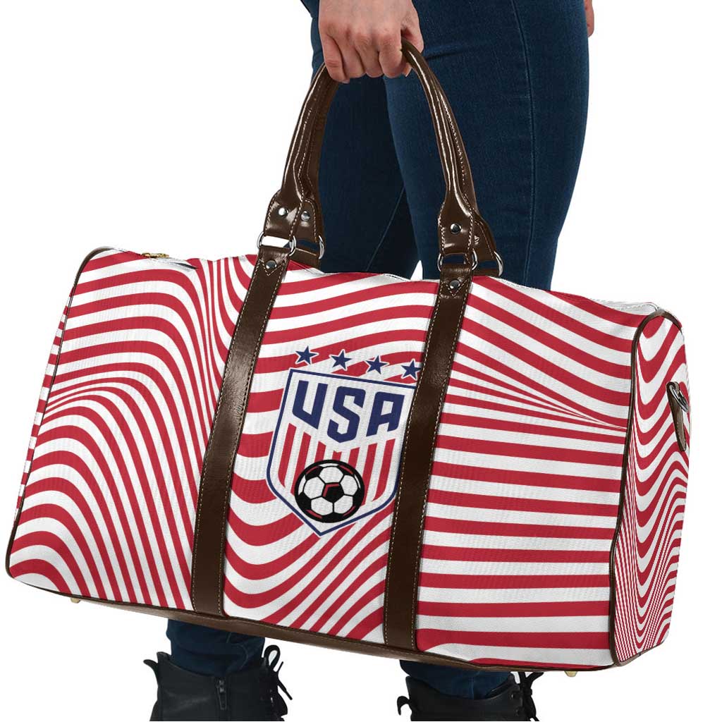 Soccer 2026 USA Travel Bag Wave Flag Stylized