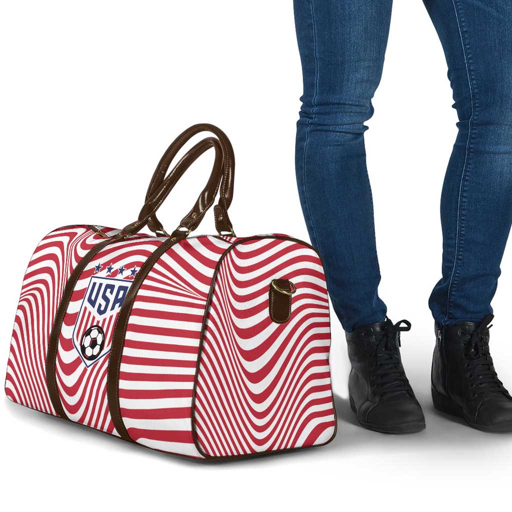 Soccer 2026 USA Travel Bag Wave Flag Stylized