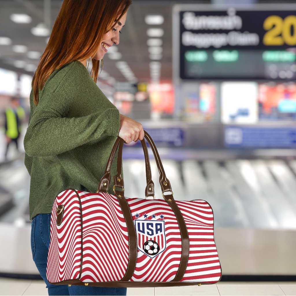 Soccer 2026 USA Travel Bag Wave Flag Stylized