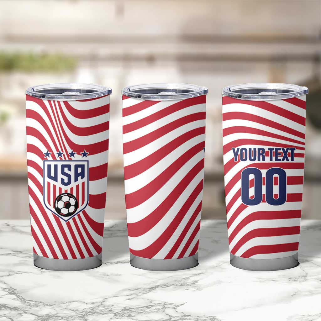 Custom Soccer 2026 USA Tumbler Cup Wave Flag Stylized