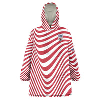 Custom Soccer 2026 USA Wearable Blanket Hoodie Wave Flag Stylized