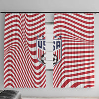 Soccer 2026 USA Window Curtain Wave Flag Stylized