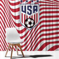 Soccer 2026 USA Window Curtain Wave Flag Stylized