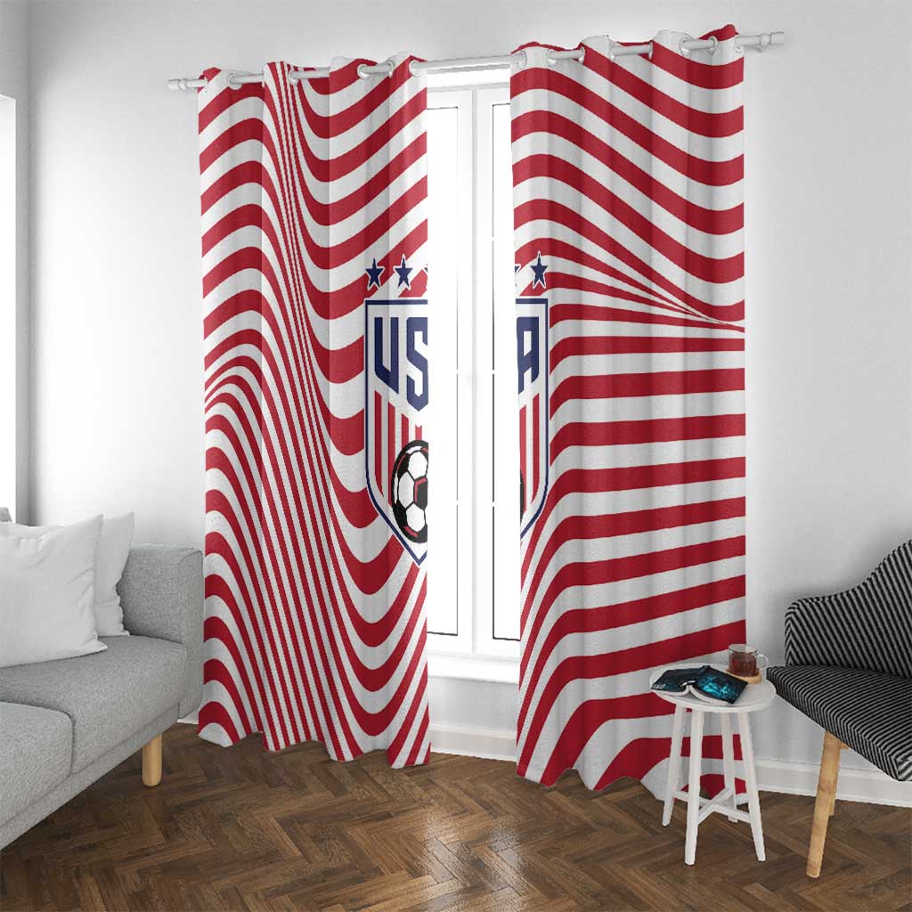 Soccer 2026 USA Window Curtain Wave Flag Stylized