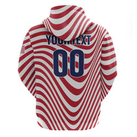 Custom Soccer 2026 USA Zip Hoodie Wave Flag Stylized