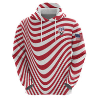 Custom Soccer 2026 USA Zip Hoodie Wave Flag Stylized