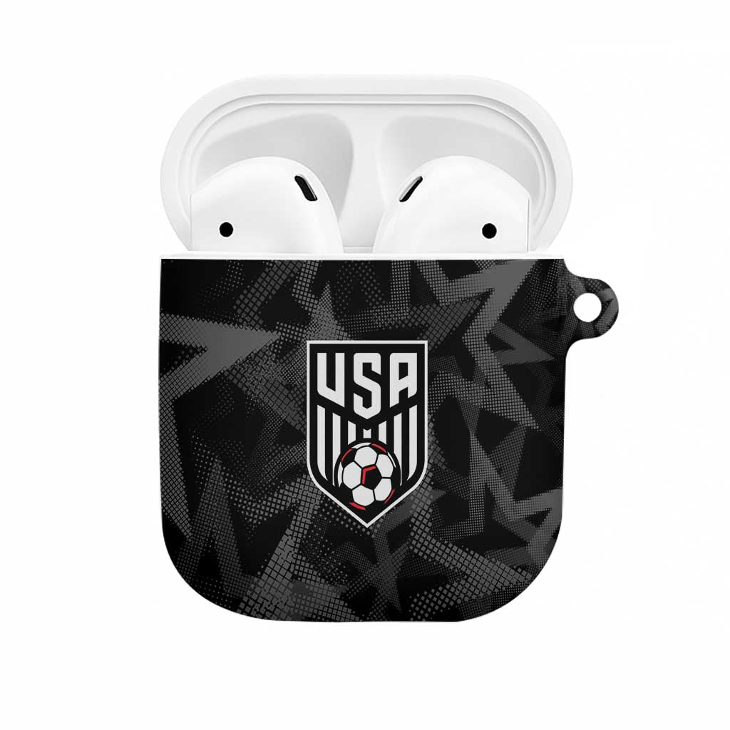 Soccer 2026 USA AirPods Case Black Stars Version