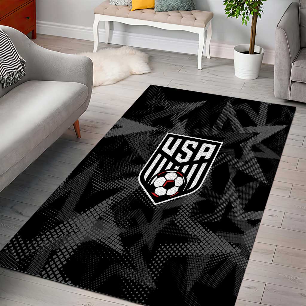 Soccer 2026 USA Area Rug Black Stars Version