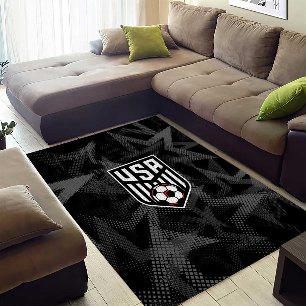 Soccer 2026 USA Area Rug Black Stars Version