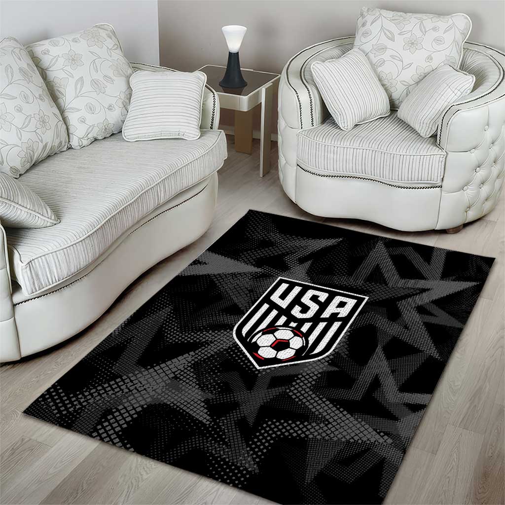 Soccer 2026 USA Area Rug Black Stars Version