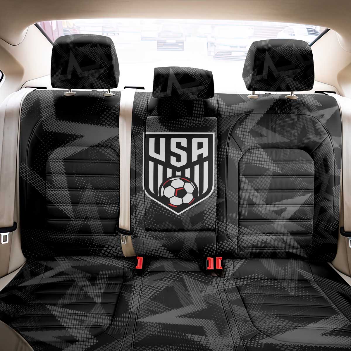 Soccer 2026 USA Back Car Seat Cover Black Stars Version