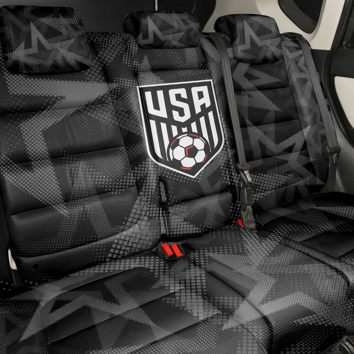 Soccer 2026 USA Back Car Seat Cover Black Stars Version