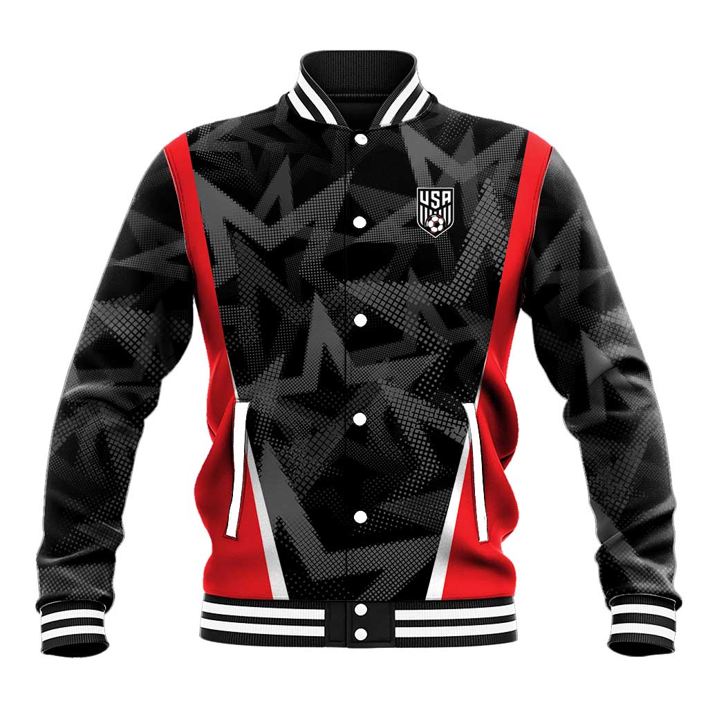 Custom Soccer 2026 USA Baseball Jacket Black Stars Version
