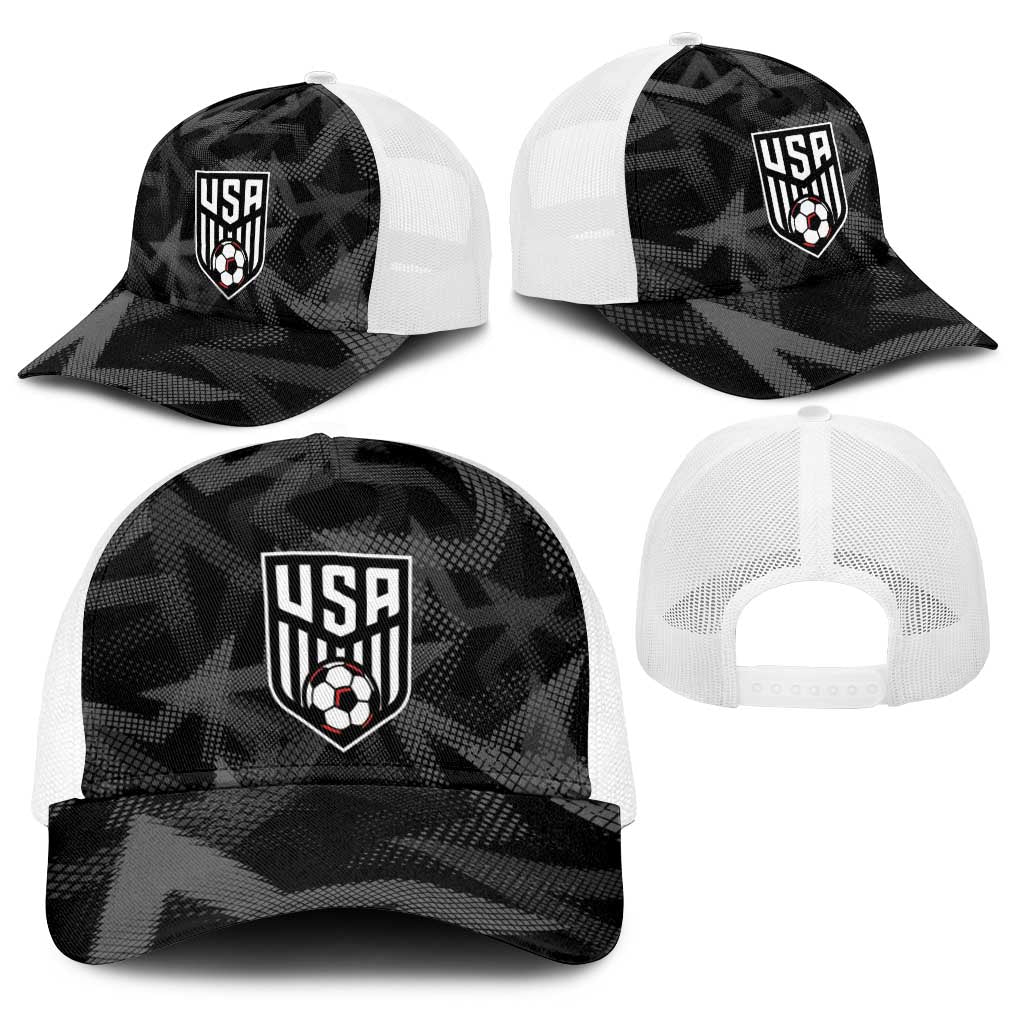 Soccer 2026 USA Baseball Net Cap Black Stars Version