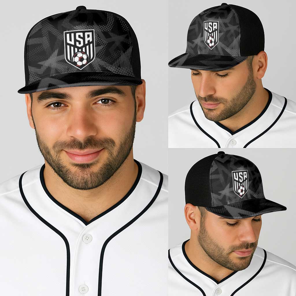 Soccer 2026 USA Baseball Net Cap Black Stars Version