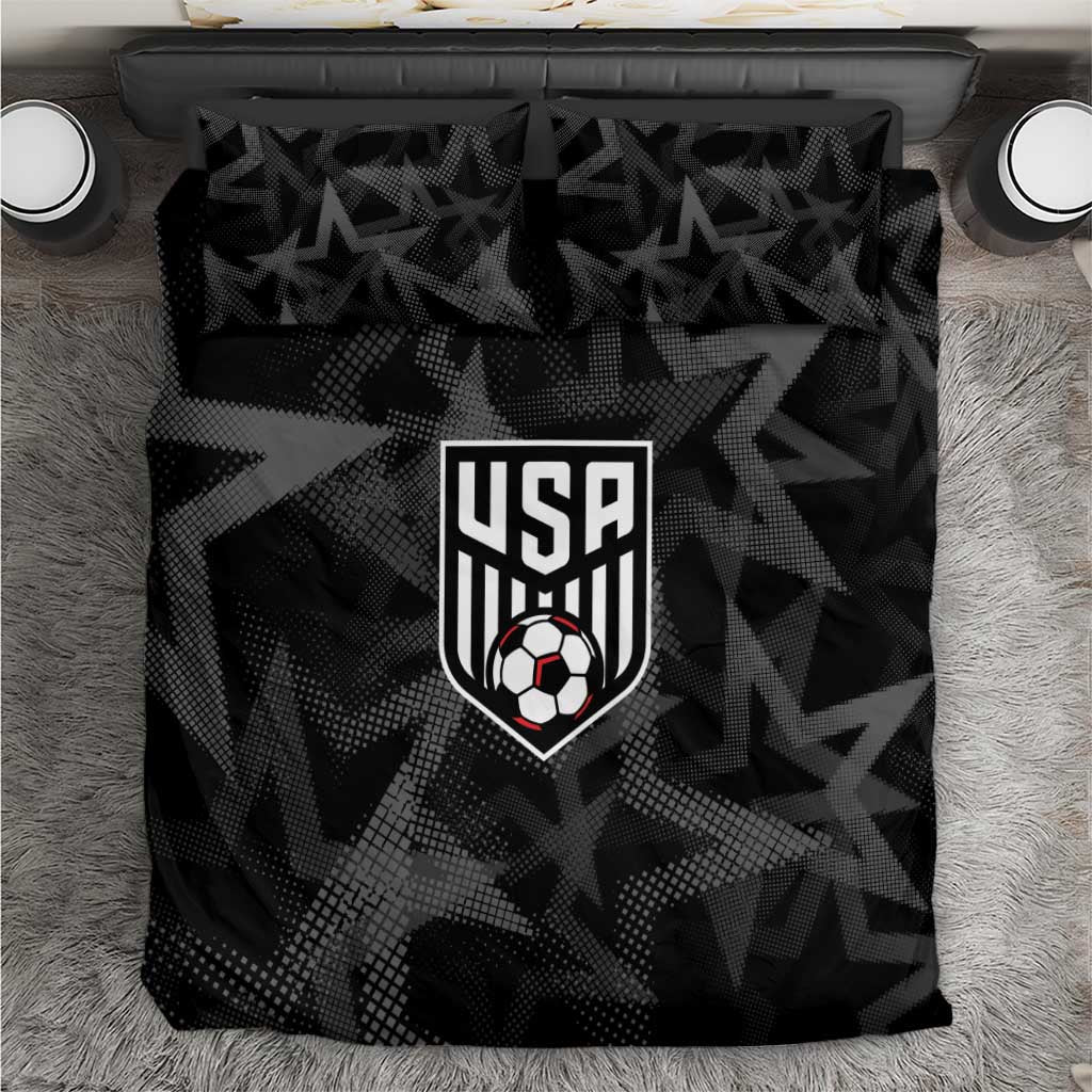 Soccer 2026 USA Bedding Set Black Stars Version