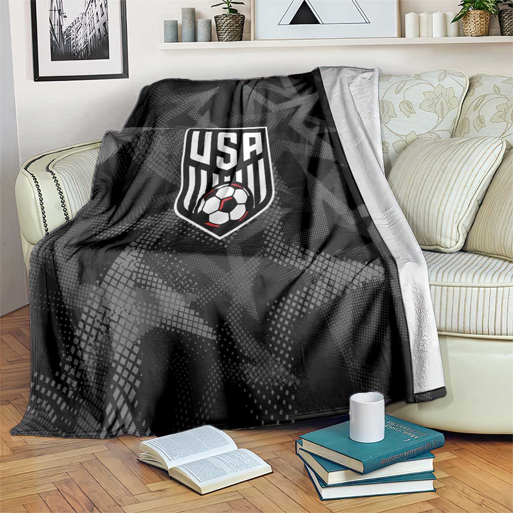 Soccer 2026 USA Blanket Black Stars Version