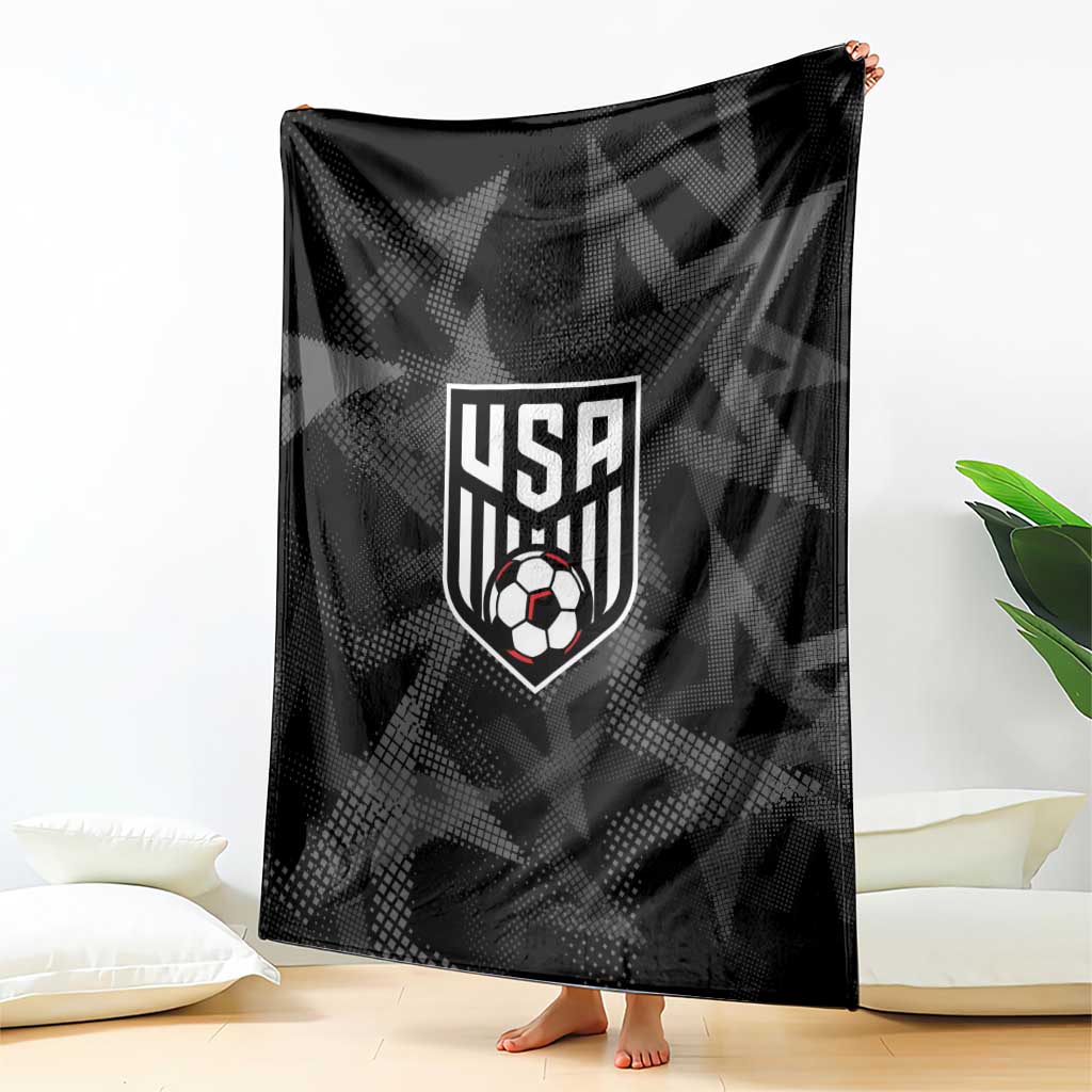 Soccer 2026 USA Blanket Black Stars Version