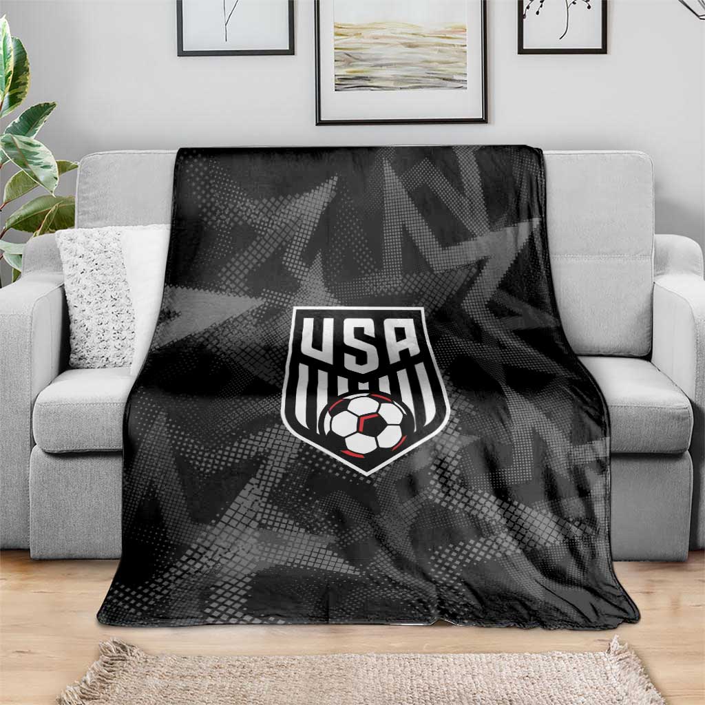 Soccer 2026 USA Blanket Black Stars Version