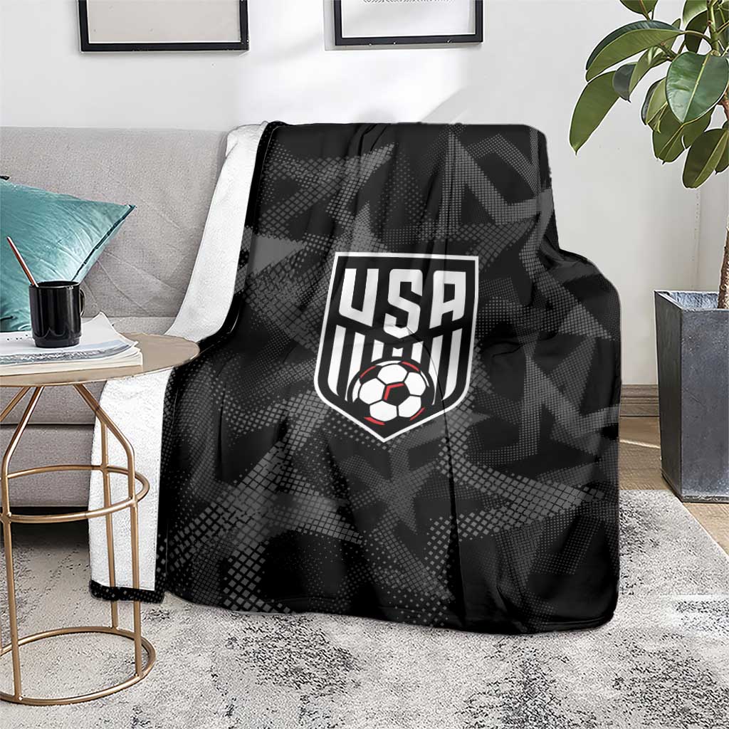 Soccer 2026 USA Blanket Black Stars Version