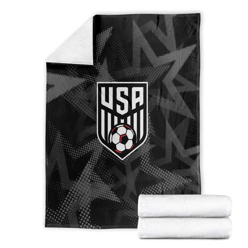 Soccer 2026 USA Blanket Black Stars Version