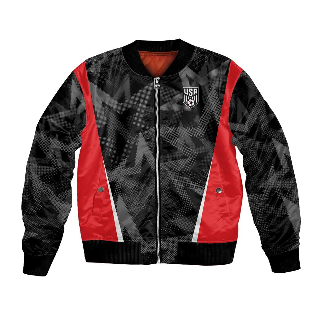 Custom Soccer 2026 USA Bomber Jacket Black Stars Version