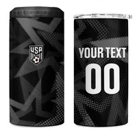 Custom Soccer 2026 USA 4 in 1 Can Cooler Tumbler Black Stars Version