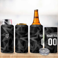 Custom Soccer 2026 USA 4 in 1 Can Cooler Tumbler Black Stars Version