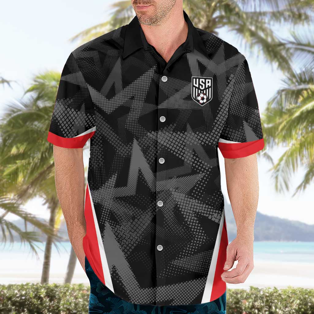 Custom Soccer 2026 USA Hawaiian Shirt Black Stars Version