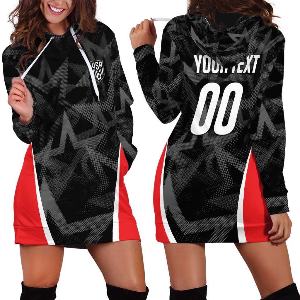 Custom Soccer 2026 USA Hoodie Dress Black Stars Version