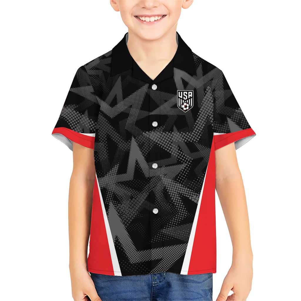Custom Soccer 2026 USA Kid Hawaiian Shirt Black Stars Version