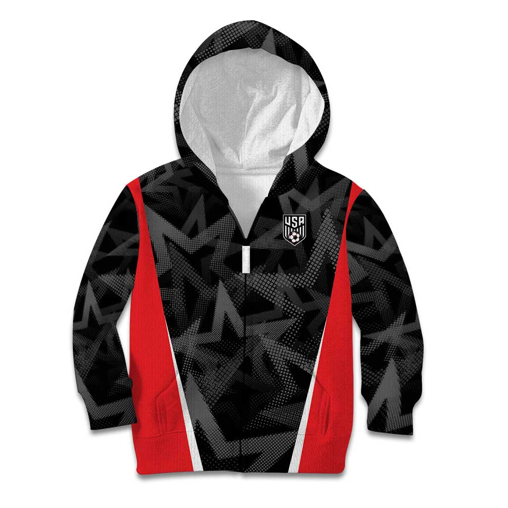 Custom Soccer 2026 USA Kid Hoodie Black Stars Version