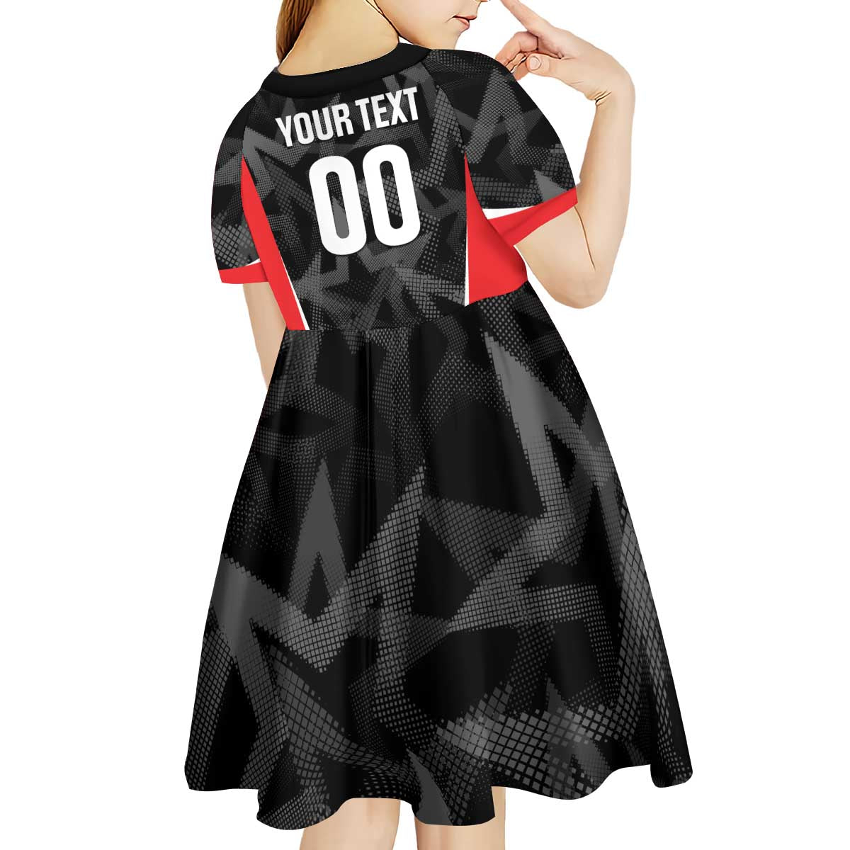 Custom Soccer 2026 USA Kid Short Sleeve Dress Black Stars Version