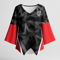 Custom Soccer 2026 USA Kimono Sleeve Blouse Black Stars Version