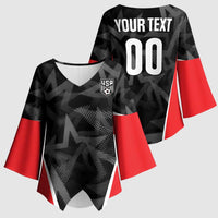 Custom Soccer 2026 USA Kimono Sleeve Blouse Black Stars Version