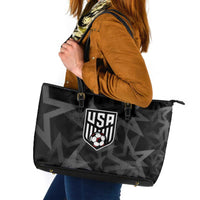Soccer 2026 USA Leather Tote Bag Black Stars Version