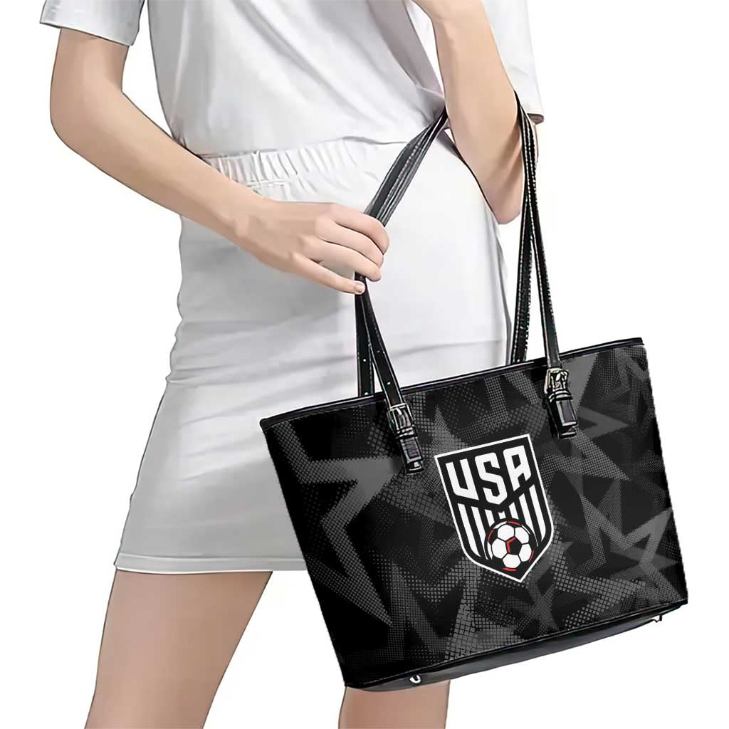 Soccer 2026 USA Leather Tote Bag Black Stars Version
