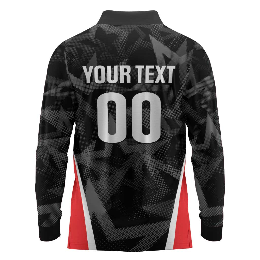 Custom Soccer 2026 USA Long Sleeve Polo Shirt Black Stars Version