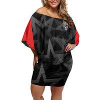 Custom Soccer 2026 USA Off Shoulder Short Dress Black Stars Version
