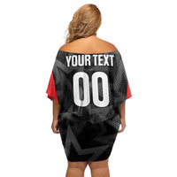Custom Soccer 2026 USA Off Shoulder Short Dress Black Stars Version