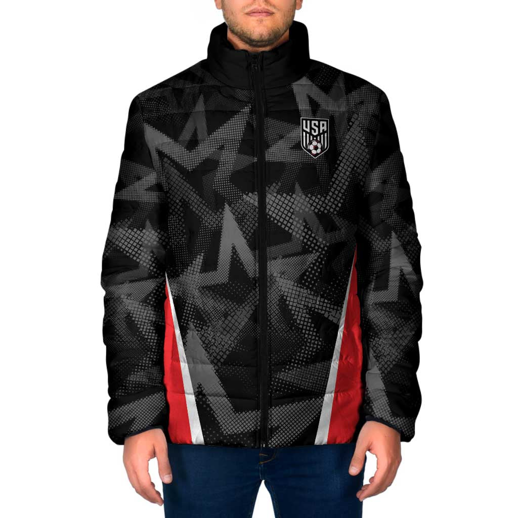 Custom Soccer 2026 USA Padded Jacket Black Stars Version