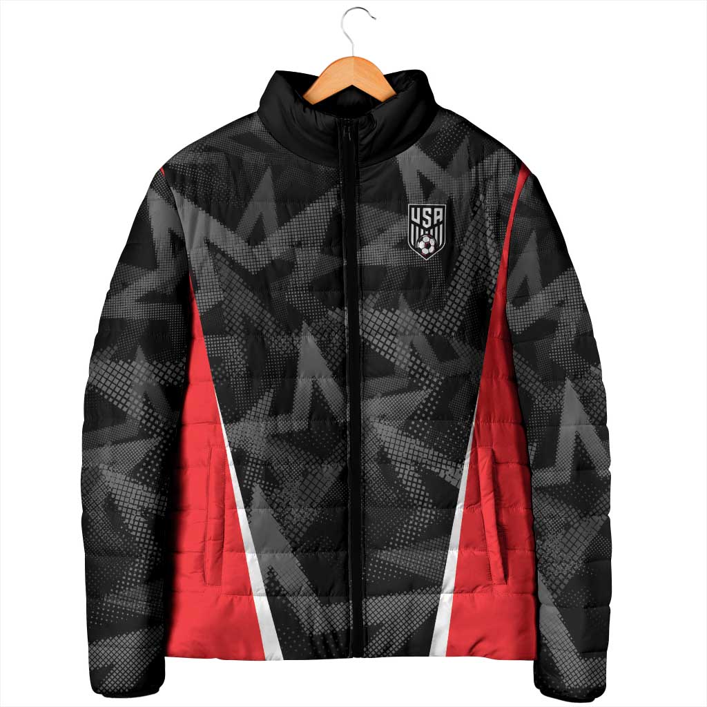 Custom Soccer 2026 USA Padded Jacket Black Stars Version