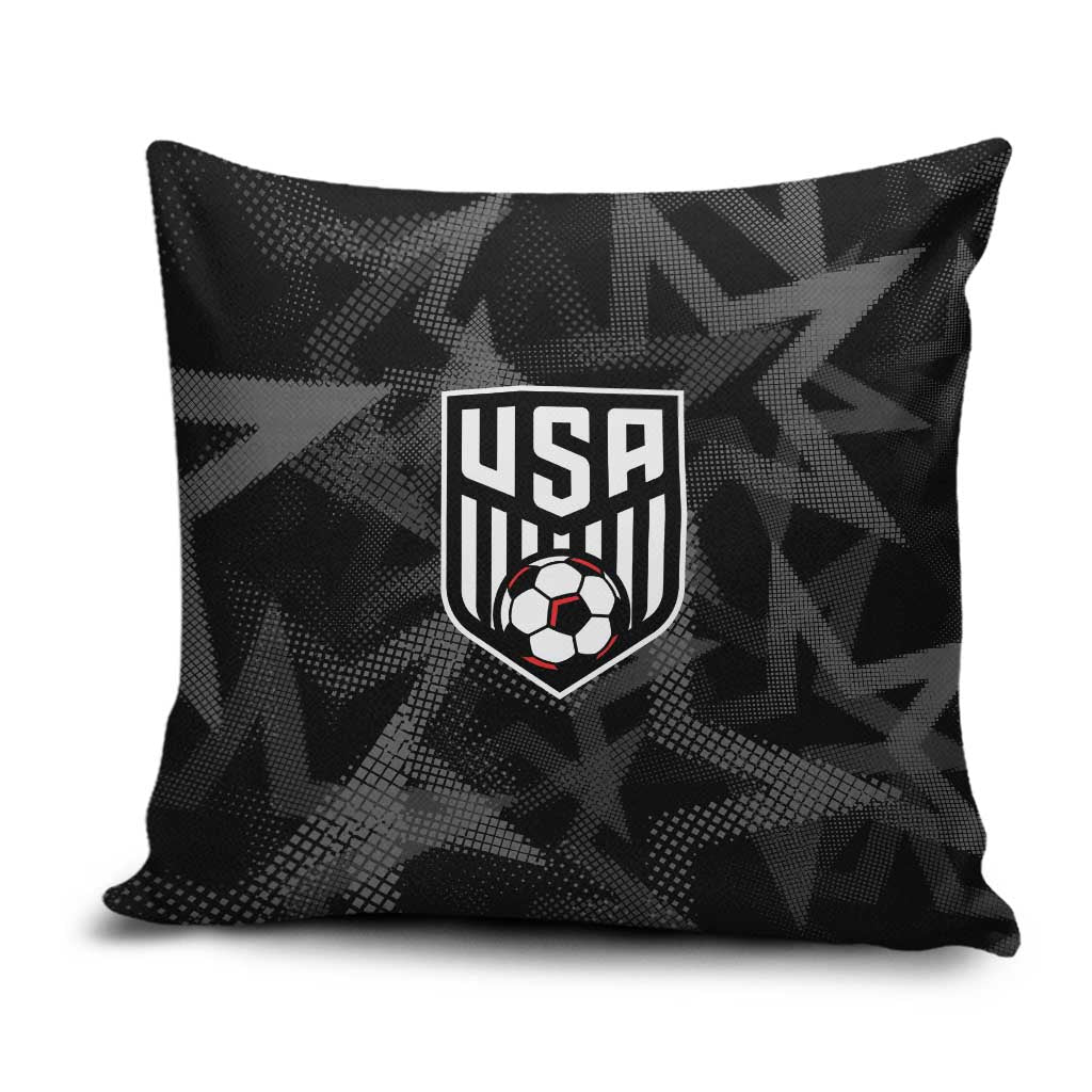 Soccer 2026 USA Pillow Cover Black Stars Version