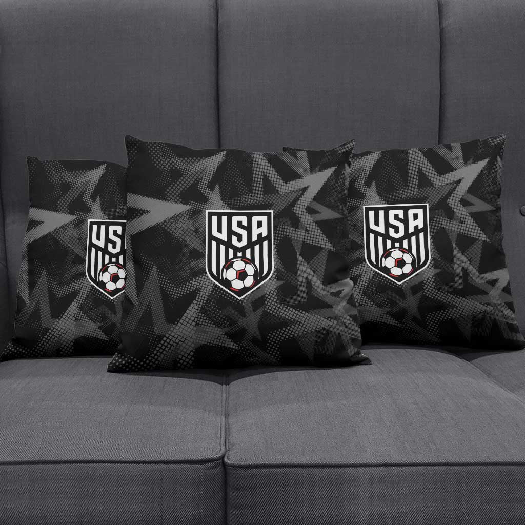 Soccer 2026 USA Pillow Cover Black Stars Version
