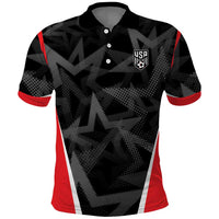 Custom Soccer 2026 USA Polo Shirt Black Stars Version