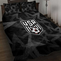 Soccer 2026 USA Quilt Bed Set Black Stars Version