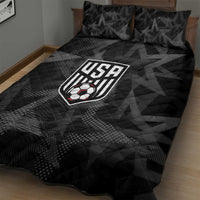 Soccer 2026 USA Quilt Bed Set Black Stars Version